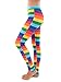 Tipsy Elves Rainbow Striped Fitness Workout Leggings for Women Size Large