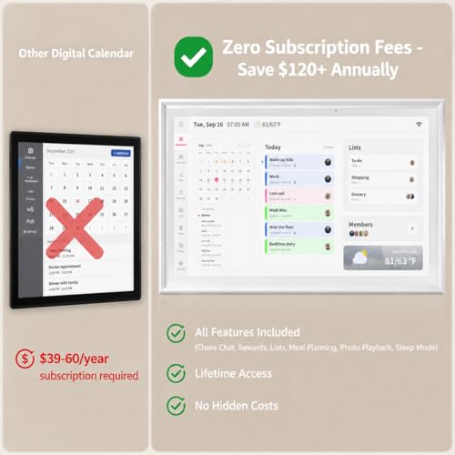 Atrooper 15.6" Auto-Rotating Smart Digital Calendar, No Subscription Fee — view 5