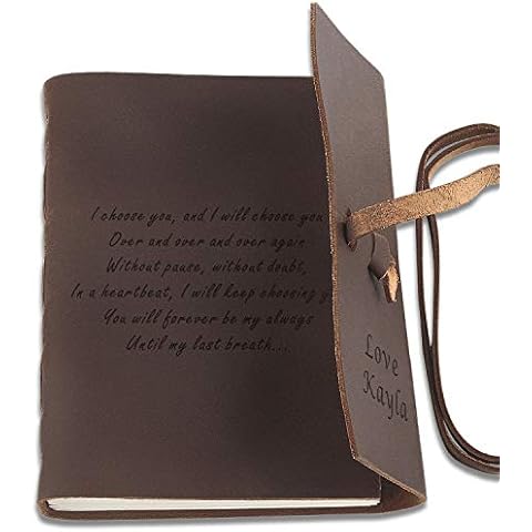 kullder Personalized Journals Custom Engraved Monogram Leather Notebook Premium Handmade Journal Gifts for Men & Women Ideal Gifts Valentines Anniversary for Wife, Husband, Son, Daughter, Mom, Dad Cover