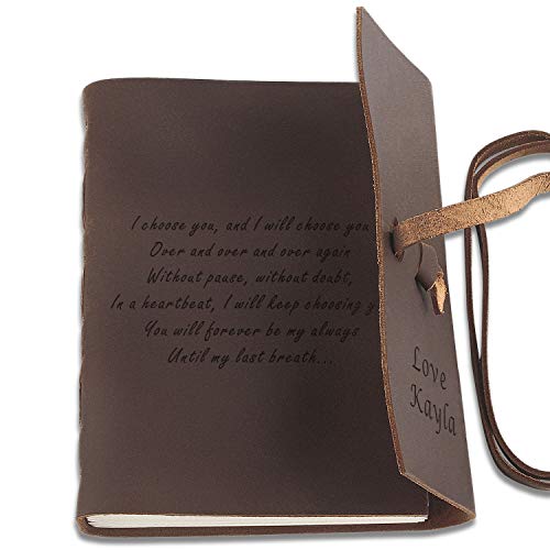 Product Image of the kullder Personalized Journals Custom Engraved Monogram Leather Notebook Premium Handmade Journal Gifts for Men & Women Ideal Gifts Valentines Anniversary for Wife, Husband, Son, Daughter, Mom, Dad