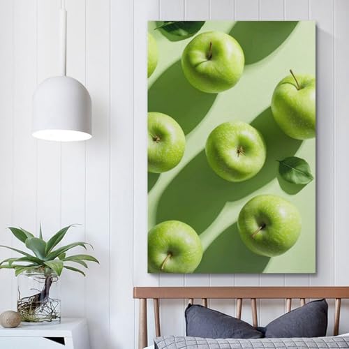 Poster mural moderne avec pommes vertes décoration murale suspendue - 5
