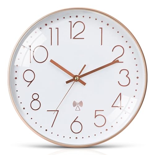 Horloge murale radio-pilotée de 30 cm pour le salon, facile à lire, moderne, pas de bruit de tic-tac, horloge silencieuse à suspendre, pour chambre, maison,...