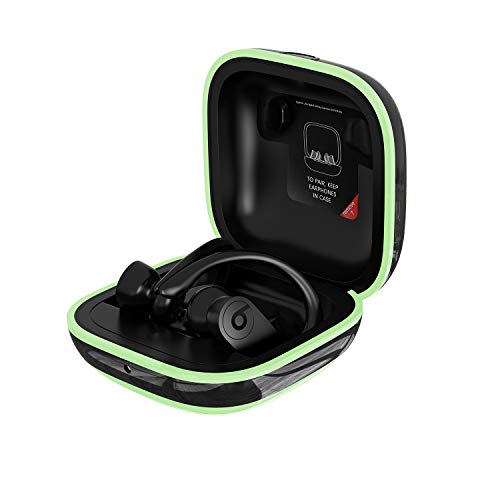meiyasy Compatible with Powerbeats Pro Case Cover, Anti-Lost and Shock-Proof Easy-to-Carry Durable Silicone Protective case Skin for 2019 Latest Beats (Matcha Green), Black Edge-Matcha green