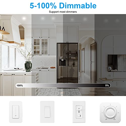 Miootly Recessed Lighting 6 Inch Ultra-Thin Led Ceiling Light Fixture With Metal Junction Box, 2700K/3000K/3500K/4000K/5000K Selectable, 12W 1050Lm, Dimmable - Sleek, Modern Design, 12-Pack #TOP3