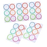 SHINEOFI 180pièces Étiquettes Autocollantes pour Bocaux Verre Étiquettes Rondes Imperméables pour Conserves Pots de Confiture et Récipients Alimentaires avec Date de Péremption