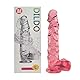 25.5cm Realistischer Dildo Klitoris Stimulation Dildo mit Starker Saugnapf Niedliches Sex Toys Silikon Penis Nachbildung Analdildo Analplug für Paare Erwachsene Sexspielzeug (Rosa)