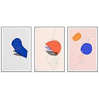 SIGNWIN 3 Piece Framed Canvas Wall Art Geometric Illustration Canvas Prints Home Artwork Decoration for Living Room,Bedroom - 16