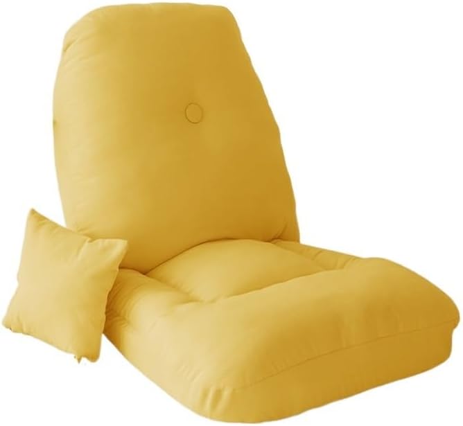 Foldable Lazy Sofa Tatami Bay Window Balcony Bedroom Foldable Adjustable Back Single Chair(Black)