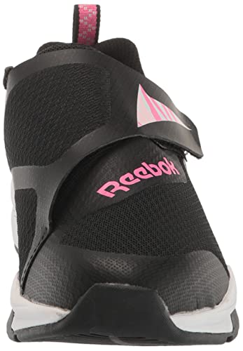 Reebok Unisex Kids Equal Fit Adaptive Running Shoe, Black/Atomic Pink/White, 2 Little Kid2