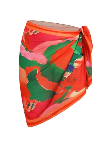 Image of ZAFUL Women's Sarong Coverups Beach Wrap Sheer Bikini Cover Up Mini Skirt