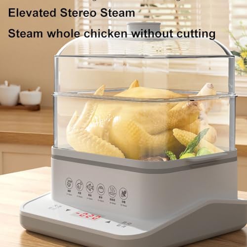 Electric Food Steamer with Timer - Healthy Cooking for Vegetables, Meat & Fish - Multifunctional Steam Box with Appointment Feature for Easy Meal Prep