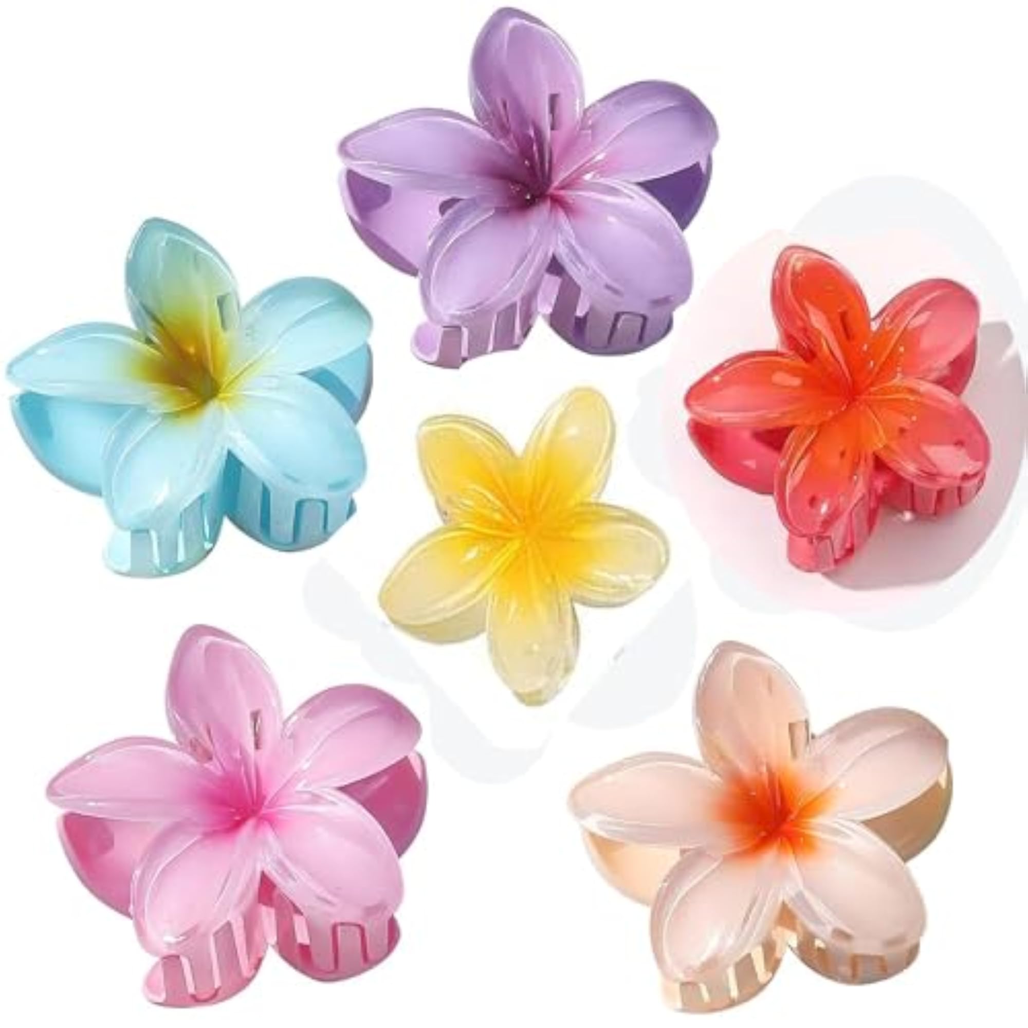 Floral Design Claw Clips Set for Women and Girls, 6pc
