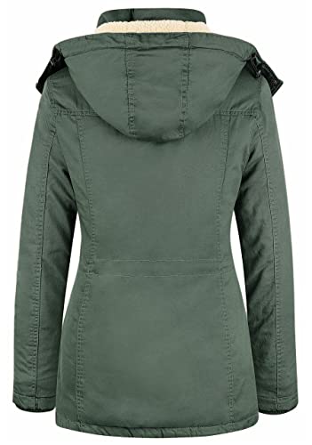 Wenven Women's Sherpa Quilted Parka Plus Size Warm Winter Jacket (Green, 3Xl) #TOP1