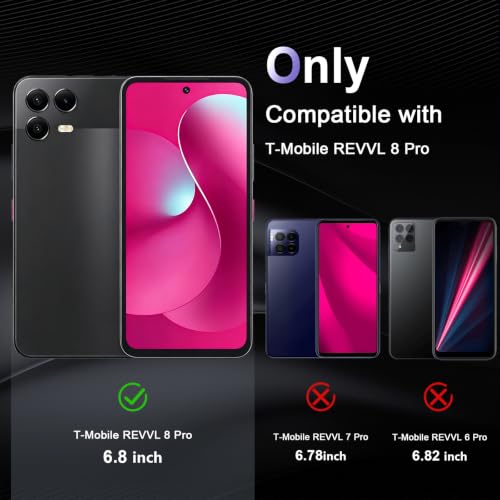 Image of Case for T-Mobile REVVL 8 Pro 5G, Military Grade Drop Protection Phone Case, Yellowing Resistant, Anti-Scratch Hard PC Back, Shockproof Hard Ultra-Thin Protective Cover, Clear