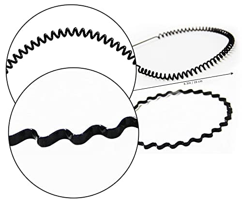 Image of Flexible Metal Wavy,Spring Zig Zag and Chain Hair Band Hair Hoop Hairband Daily Use for Unisex Men Women Pack 5