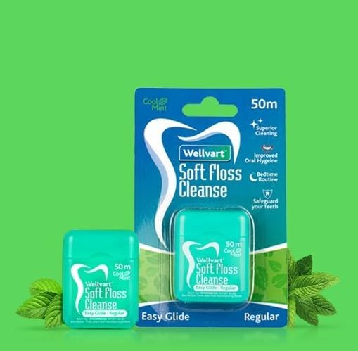 Image of Soft Floss Cleanse Cool Mint Dental Floss 50 meter | Daily Oral Care Floss for Interdental Cleaning | Helps Remove Food Particles & Plaque | Fresh Breath & Help to Improved Oral Hygiene.