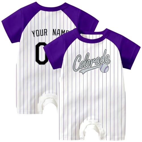 Image of KREDE Baby Clothes Unisex Bodysuit White Custom Name Number for Baby Boys
