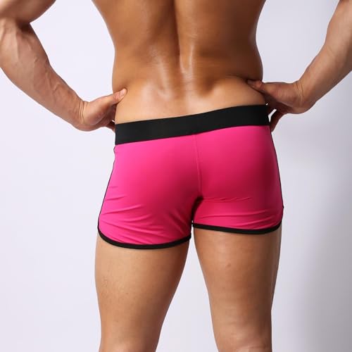 Men's Fitted Shorts Swim Trunks Color Block Patchwork Bodybuilding Workout Gym Running Tight Lifting Swimming Shorts3