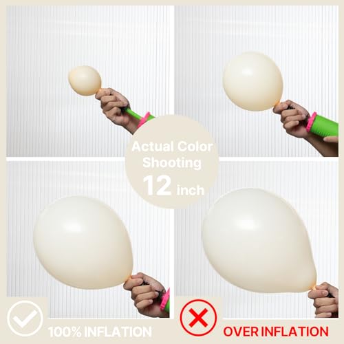 Image of PartyWoo Beige Balloons 101pcs 12 Inch Cream Ivory White Balloons for Wedding Baby Shower Birthday Bridal Shower Graduation Engagement Easter Anniversary Tea Boho Party Decorations White-Q08