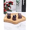 CrystalTears Amethyst Crystal Cat Figurine Carved Healing Crystal Gemstone Cat Lucky Cute Stone Cat Statue Ornament for Home Office Desk Meditation Decor Mini Cat Gifts for Cat Lover Christmas