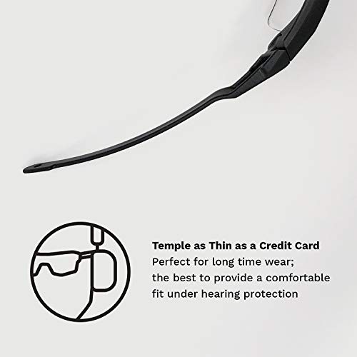Image of Pro For Sho [Upgraded Version] Safety Glasses - Paper-thin Temple Designs for Long Lasting Comforts, Perfect Fit Under Earmuffs - Anti Fog, Scratch Proof, UV Protection (Matte Black)