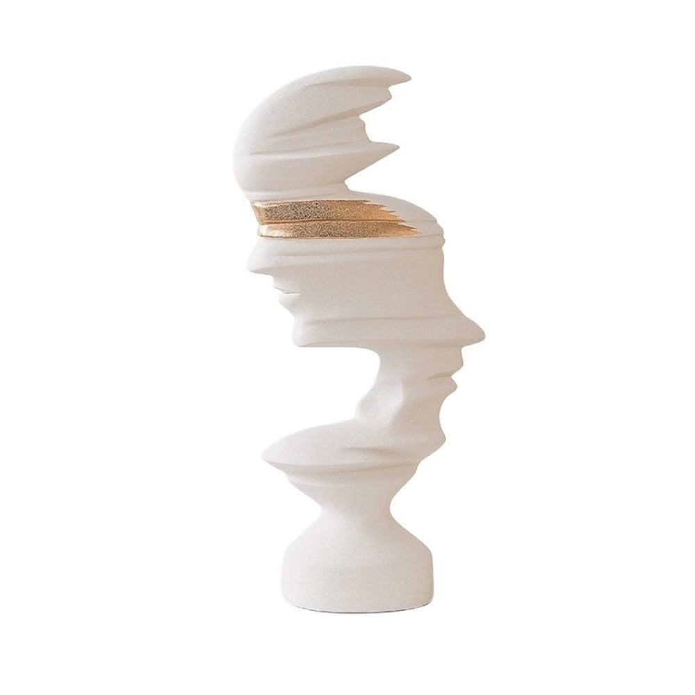 Estatua de Mesa Black and White Matte Abstract Figure Ornaments Modern Simple Porch TV Cabinet Resin Sculpture Decoration Estatua de Decoración