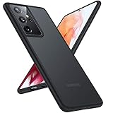 TORRAS Shockproof Compatible for Samsung Galaxy S21 Ultra Case 6.8 Inch, [6FT Military Grade Drop Tested] Translucent Hard PC Back & Soft TPU Bumper Slim S21 Ultra Phone Case 5G, Matte Black
