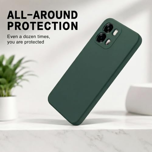 Image of Back Cover Compatible with Oppo A6 Pro 5G | Full Camera Protection | Premium Liquid Silicon Case | Flexible Bumper Case for Oppo A6 Pro 5G (Green)