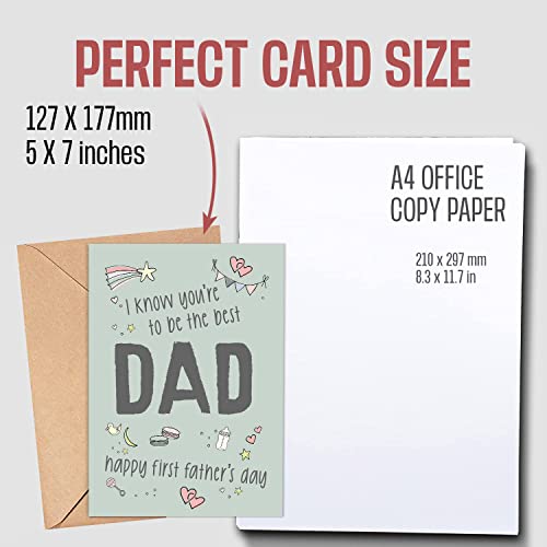 Zurram I Know You're To Be The Best Dad Greeting Card, Happy First Father's Day Birthday Christmas Holidays Notecards For New Papa Grandpa From Wife Family #TOP2