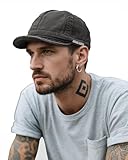 Clakllie Flat Snapback Cap Short Brim Baseball Hat Soft Top Trucker Dad Hat Low Profile Ball Caps Breathable Cotton Sun Hat,DY06-Gray