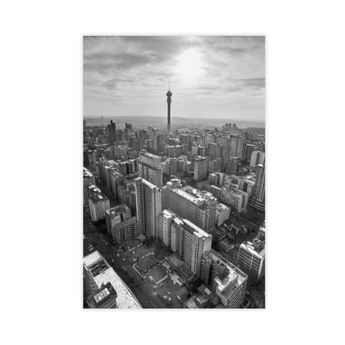 B&W Johannesburg Print Poster Photo Poster Print Unframe 24" Lx16 W