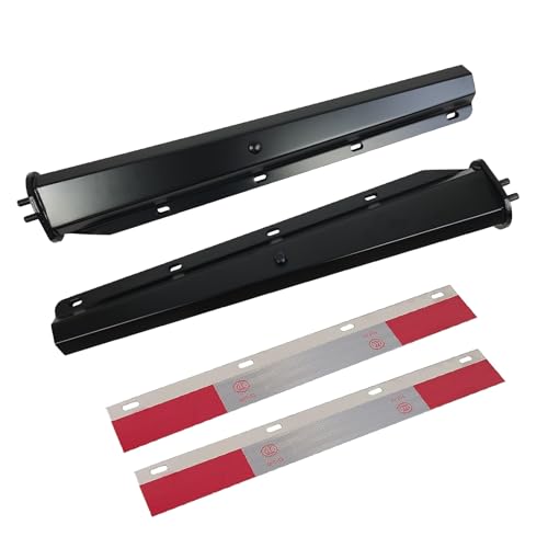 GaeaAuto Black Straight Spring Loaded Mud Flap Hangers Brackets Mudflap Holders Mounts Set 1-1/8 Bolt Spacing 30 Length with Aluminum Reflective Tapes fit for Semi Trucks Trailers 2 pcs