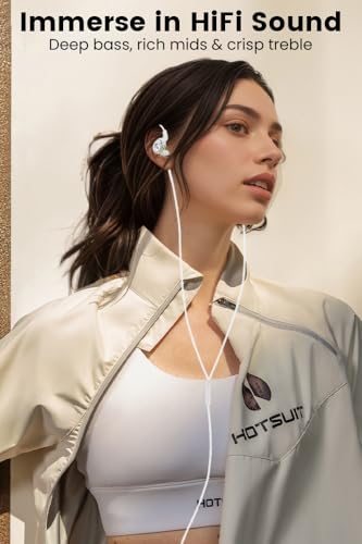 Image of Wired Gaming Earbuds with Microphone, in-Ear Monitor Headphones High Sound Quality Earphones for iPhone, Laptop, MP3, Android Smartphones, Fits All 3.5mm Jack Device-White