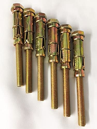 M10 x 120mm Long Expansion Shield Anchor Bolt, Pack of 6. Over width including attached shield 15.5 mm, bolt thread width 10mm.