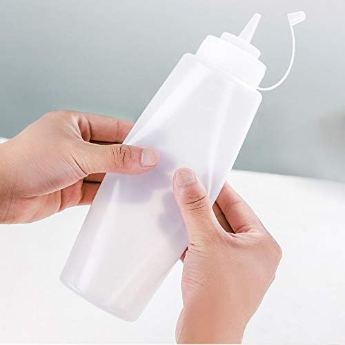 Ovtai butelka do wyciskania, 6 sztuk butelek na sosy, 250 ml szczelna i w 100% wolna od BPA butelka z tworzywa sztucznego dozownik na przyprawy do sosów, dressingów, musztardy, ketchup