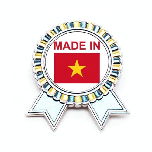 Broche Vietnam Country Love en métal durable finition soignée M