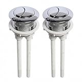 2 Packs Bouton de Chasse d'Eau Universel pour WC, Bouton Poussoir Chromé à Double Fonction – Remplaçant Pratique pour Spülkasten, Compatible avec de nombreux Modèles, Installation Facile