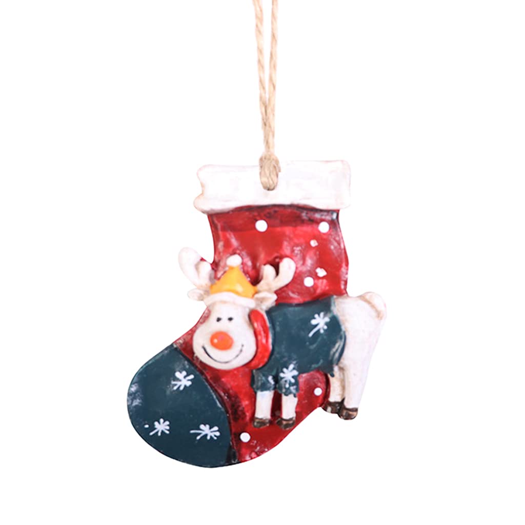 Buxuaaaa Ornament Christmas Dolls Resin Reindeer Santa House Decor for Holiday Party Garden Best Present for Kids Girls Boys Christmas Hanging Ornaments