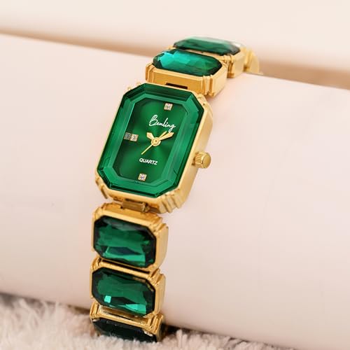 Image of Benling Women's Octagon Cut Bracelet Quartz Watch | Gold-Tone Stainless Steel Strap | Scratch-Resistant Glass | 30M Water Resistant | Elegant Dress Watch | Gift for Women