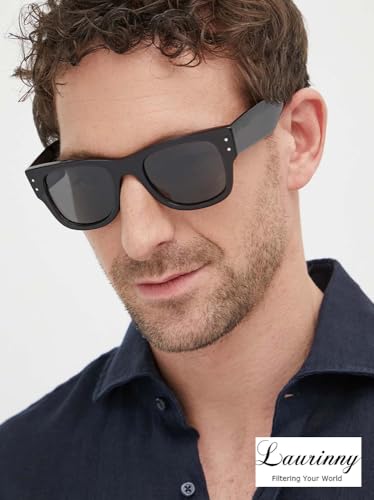 Retro Sunglasses for Men Women, Wide Temples Mens Fashion Sunglasses Square Frame Shades for Men UV400 Glasses2