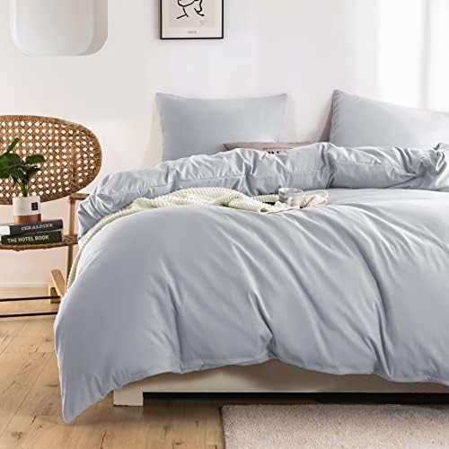 AYSW Bedding Set and Fitted Sheet Double Size 4 Pieces 100GSM Brushed Microfiber Duvet Cover with Pillowcases Luxury with 30cm Deep Pocket Bed Sheet Soft Duvet Cover Fade Resistant Black