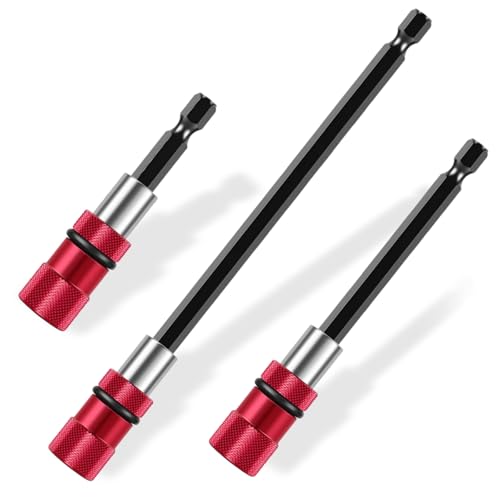 ElectricDrillExtensionConnectingRod-3Pcs,Extended Limiting Connecting Rod Drill Bit Extension Chuck,Drill Bit Extender,Magnetic Hexagonal Chuck Screwdriver Drill Bit Impact Driver