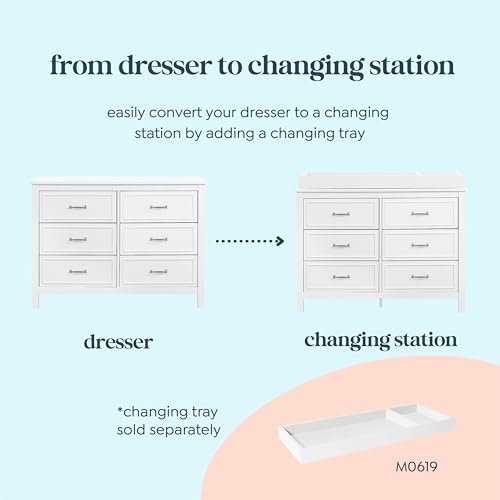 Image of Davinci Charlie 6-Drawer Double Dresser in White