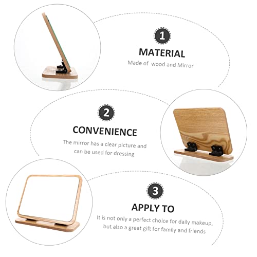 Espejo de Mesa de Madera DOITOOL para Maquillaje miniatura 7