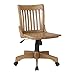 Office Star Deluxe Armless Wood Bankers Desk Chair with Wood Seat, Fruit Wood