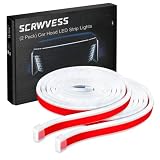 SCRWVESS 2 Pack Car LED Hood Light Strip, 59 Inches Exterior Flexible Car Strip Lights White, Waterp