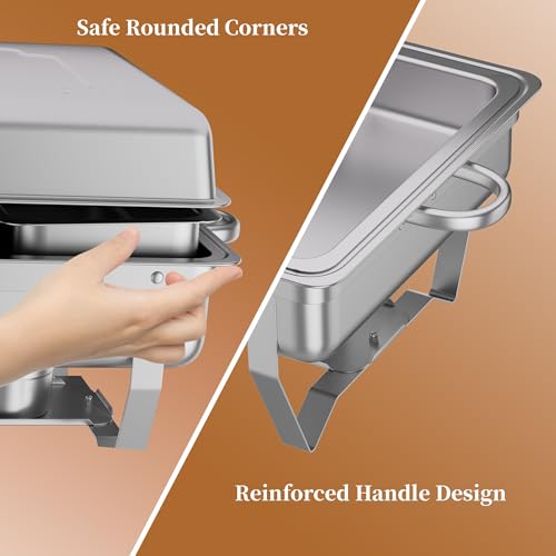 Chafing dish 8L à bords roulés pour maintenir vos plats chauds en fête