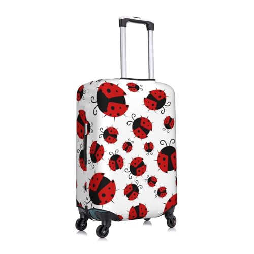 Elastic Luggage Cover Anti Scratch Dirt Covers, Red Ladybug Animal Theme Funny Cartoonish Print Travel Luggage Cover Suitcase Protector Fits 18-22 Inch Luggage3