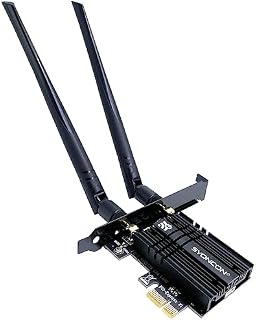 SYONCON AXE5400 WiFi 6E PCIe Karta WiFi Chipset Intel AX210 z Bluetooth 5.3 Tri-Band (6GHz/2402Mb/s, 5GHz/2402Mb/s, 2,4GHz/574Mb/s) Karta sieciowa PCI Express Stosuje się do PC Windows 10/11(czarna)