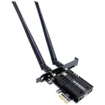 SYONCON WiFi 6E AXE5400 PCIe WiFi Card Intel AX210 Chipset with Bluetooth 5.3 Tri-Band 2.4G/5G/6GHz 5374Mbps PCI Express Wireless Network Card Wi-Fi Adapter for Desktop PC Windows 10/11(64 bit)